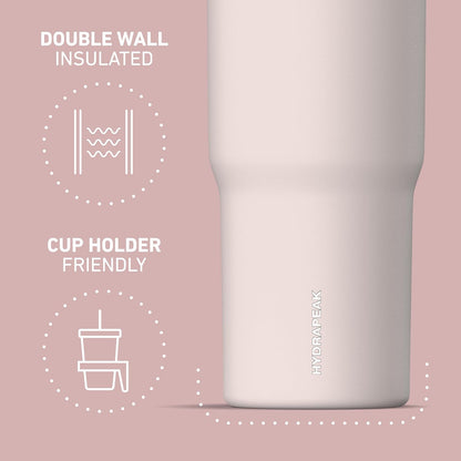 Nomad 32oz Stainless Steel Insulated Travel Tumbler with Handle & Straw Lid, Leakproof, Cupholder Friendly, Gym, Travel & Everyday Hydration, Cold 24 Hours (Pale Sage)