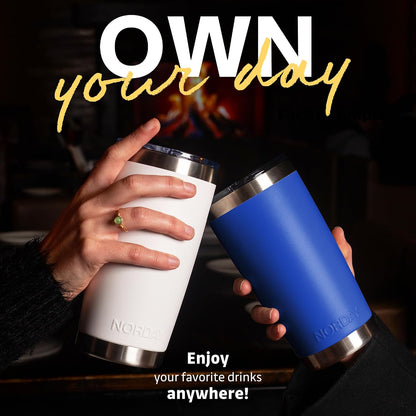 Tumbler Cup with Lid - 20oz Blue - Vacuum Insulated Stainless Steel - Keeps Temperature Up to 24hr - Anti Spill Lid