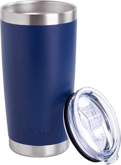Tumbler Cup with Lid - 20oz Blue - Vacuum Insulated Stainless Steel - Keeps Temperature Up to 24hr - Anti Spill Lid