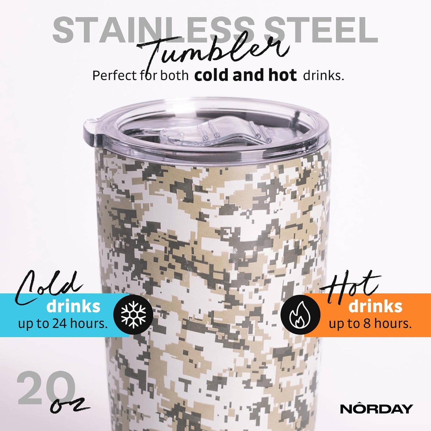 Tumbler Cup with Lid - 20oz Blue - Vacuum Insulated Stainless Steel - Keeps Temperature Up to 24hr - Anti Spill Lid
