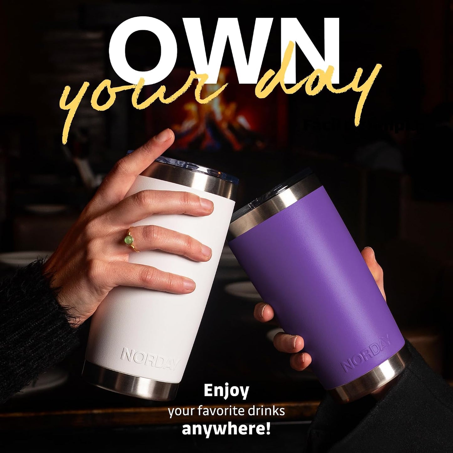Tumbler Cup with Lid - 20oz Blue - Vacuum Insulated Stainless Steel - Keeps Temperature Up to 24hr - Anti Spill Lid