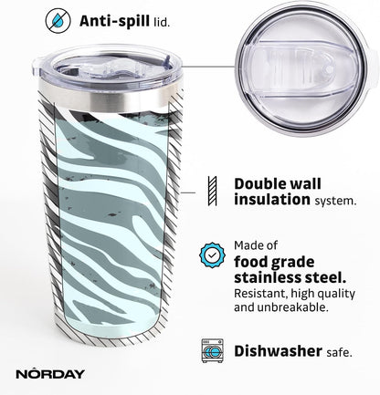 Tumbler Cup with Lid - 20oz Blue - Vacuum Insulated Stainless Steel - Keeps Temperature Up to 24hr - Anti Spill Lid