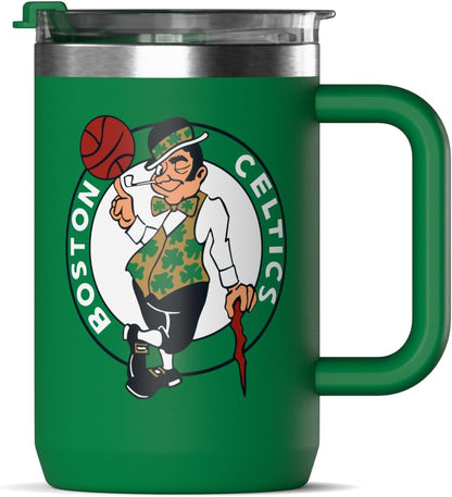 NBA Officially Licensed Los Angeles Lakers 18oz Insulated Coffee & Tea Mug with Flip Sip Lid & Handle, Stainless Steel Travel Mug