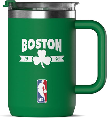 NBA Officially Licensed Los Angeles Lakers 18oz Insulated Coffee & Tea Mug with Flip Sip Lid & Handle, Stainless Steel Travel Mug