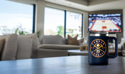 NBA Officially Licensed Los Angeles Lakers 18oz Insulated Coffee & Tea Mug with Flip Sip Lid & Handle, Stainless Steel Travel Mug