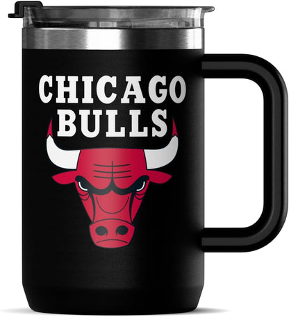 NBA Officially Licensed Los Angeles Lakers 18oz Insulated Coffee & Tea Mug with Flip Sip Lid & Handle, Stainless Steel Travel Mug