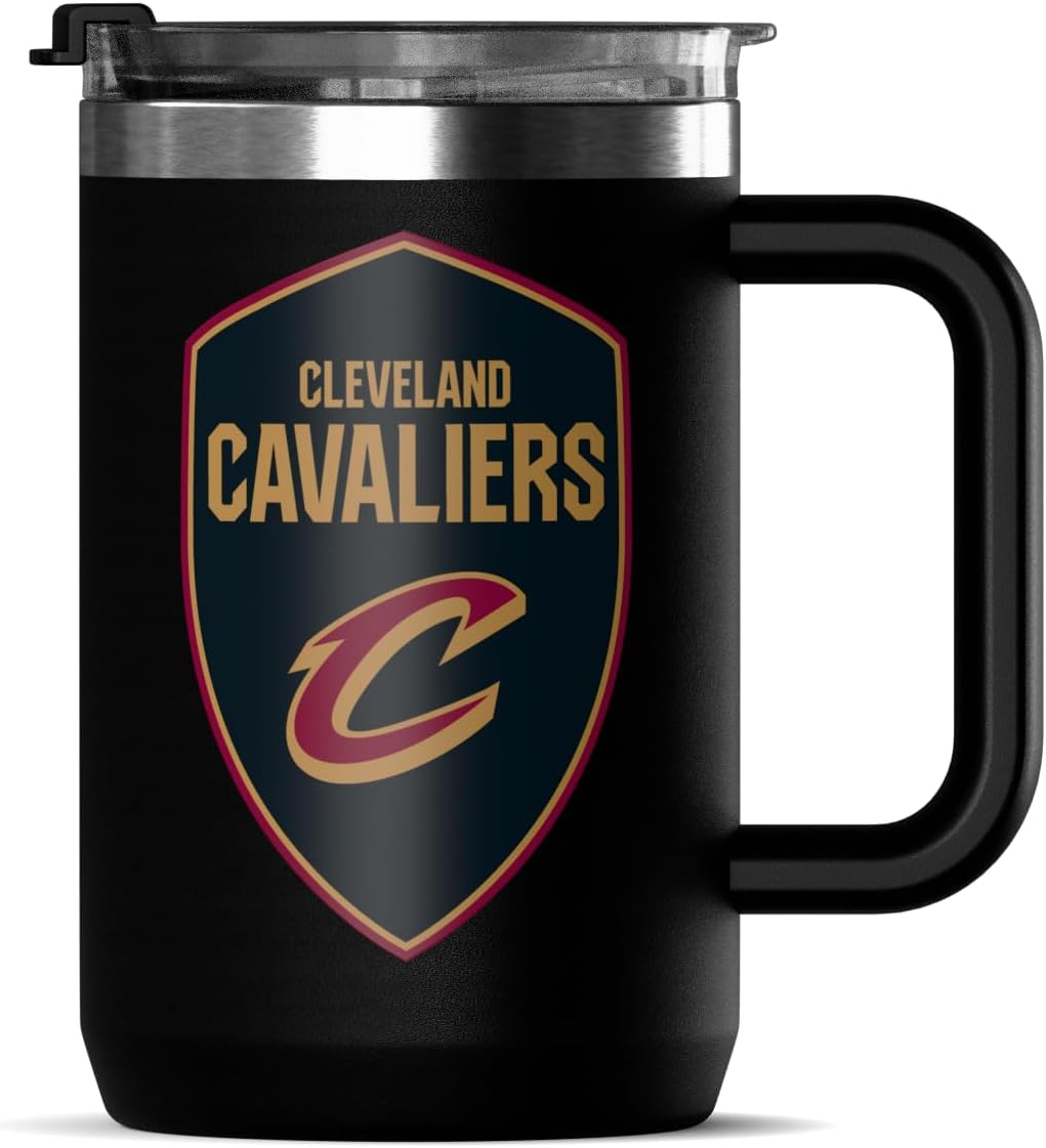 NBA Officially Licensed Los Angeles Lakers 18oz Insulated Coffee & Tea Mug with Flip Sip Lid & Handle, Stainless Steel Travel Mug
