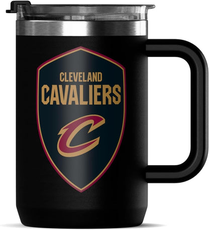 NBA Officially Licensed Los Angeles Lakers 18oz Insulated Coffee & Tea Mug with Flip Sip Lid & Handle, Stainless Steel Travel Mug