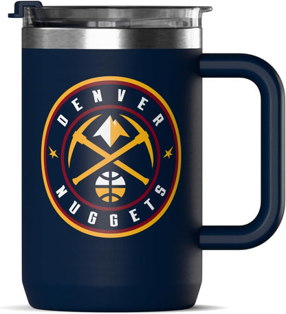 NBA Officially Licensed Los Angeles Lakers 18oz Insulated Coffee & Tea Mug with Flip Sip Lid & Handle, Stainless Steel Travel Mug
