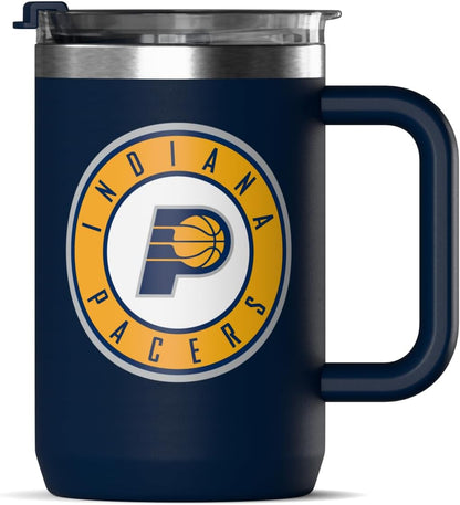 NBA Officially Licensed Los Angeles Lakers 18oz Insulated Coffee & Tea Mug with Flip Sip Lid & Handle, Stainless Steel Travel Mug