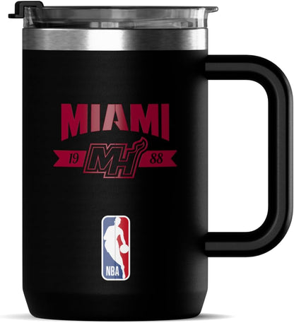 NBA Officially Licensed Los Angeles Lakers 18oz Insulated Coffee & Tea Mug with Flip Sip Lid & Handle, Stainless Steel Travel Mug
