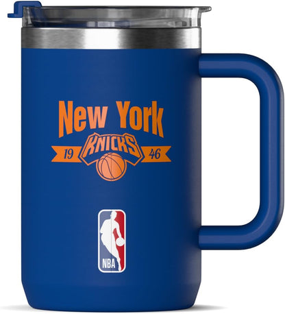 NBA Officially Licensed Los Angeles Lakers 18oz Insulated Coffee & Tea Mug with Flip Sip Lid & Handle, Stainless Steel Travel Mug