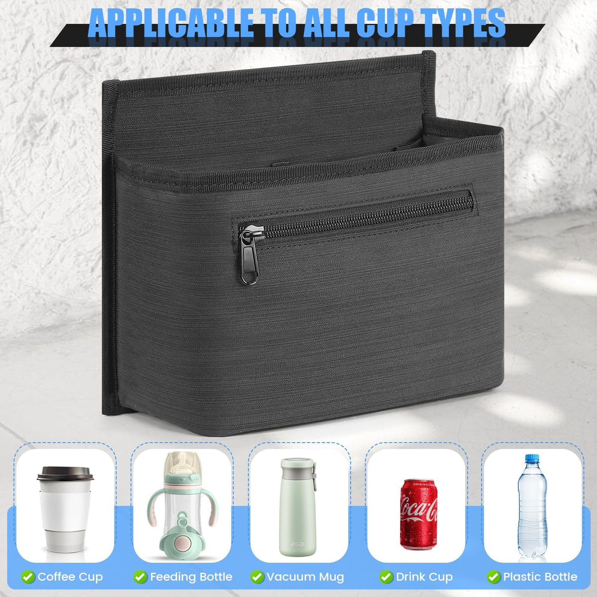 Luggage Travel Cup Holder for Suitcase, Drink Carrier for Coffee Tumblers