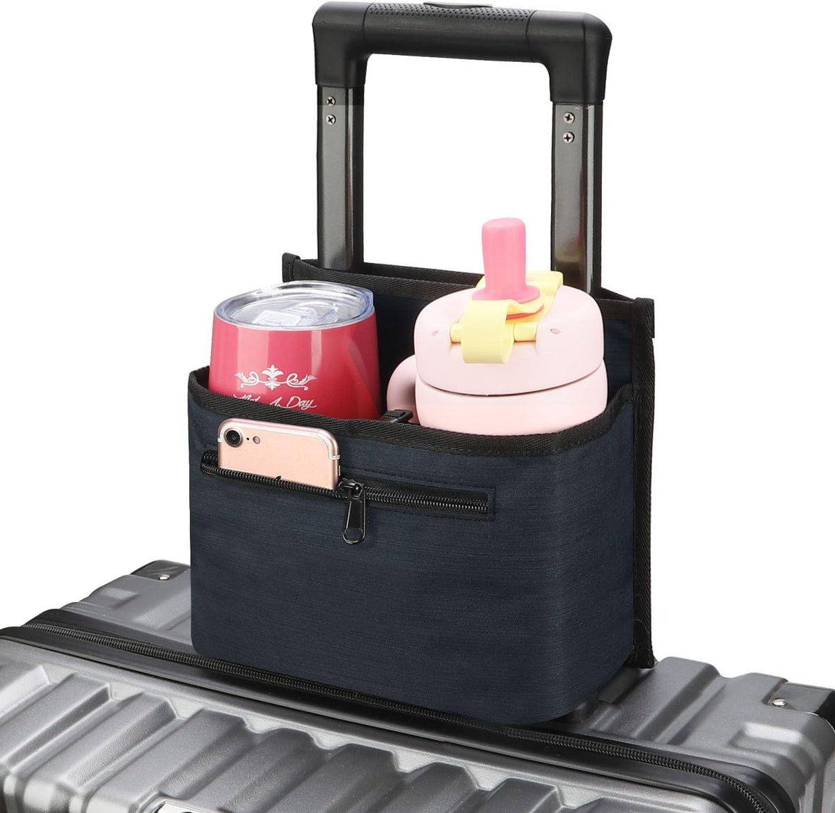 Luggage Travel Cup Holder for Suitcase, Drink Carrier for Coffee Tumblers
