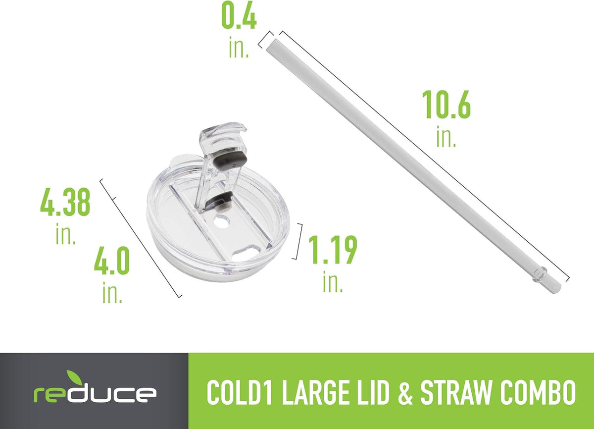 Tumbler Lid and Straw Set for 30-40 oz Tumblers/Mugs - BPA Free, Dishwasher Safe, Impact Resistant - Replace Broken, Damaged or Lost Cold 1 Straws and Lids - Large