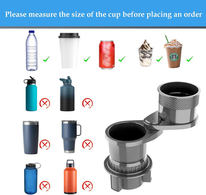 Car Cup Holder Expander, Carbon Fiber Style 2-in-1 Drink Cup Holder,fit 12-16oz Hot Cups Cold Drink Cups as Well as Mineral Water Bottles