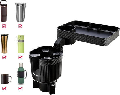 Car Cup Holder Expander, Carbon Fiber Style 2-in-1 Drink Cup Holder,fit 12-16oz Hot Cups Cold Drink Cups as Well as Mineral Water Bottles
