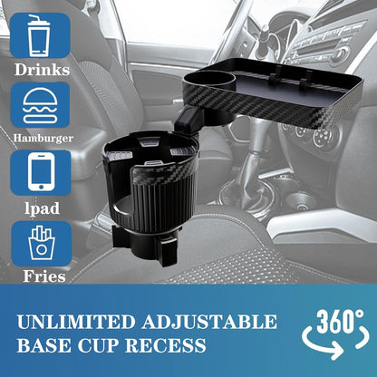 Car Cup Holder Expander, Carbon Fiber Style 2-in-1 Drink Cup Holder,fit 12-16oz Hot Cups Cold Drink Cups as Well as Mineral Water Bottles
