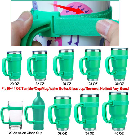 New Upgrade Anti-Slip Adjustable Tumbler Handle Fit for 20 Oz to 40 Oz All Brands Tumbler Cup of YETI, RTIC, Ozark Trail, Tervis, Corkcicle, Slm, Reduce Cold, Artic, Atlin, Bubba and SIC Etc