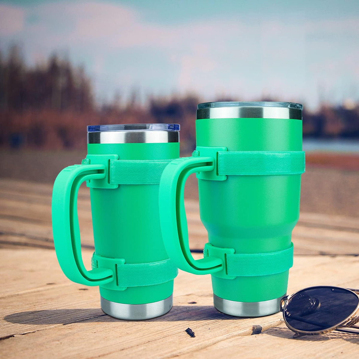 New Upgrade Anti-Slip Adjustable Tumbler Handle Fit for 20 Oz to 40 Oz All Brands Tumbler Cup of YETI, RTIC, Ozark Trail, Tervis, Corkcicle, Slm, Reduce Cold, Artic, Atlin, Bubba and SIC Etc