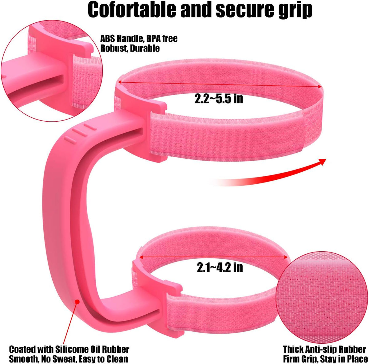 New Upgrade Anti-Slip Adjustable Tumbler Handle Fit for 20 Oz to 40 Oz All Brands Tumbler Cup of YETI, RTIC, Ozark Trail, Tervis, Corkcicle, Slm, Reduce Cold, Artic, Atlin, Bubba and SIC Etc