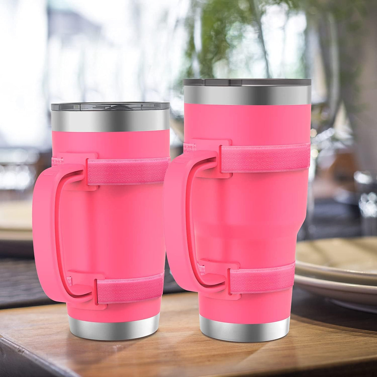New Upgrade Anti-Slip Adjustable Tumbler Handle Fit for 20 Oz to 40 Oz All Brands Tumbler Cup of YETI, RTIC, Ozark Trail, Tervis, Corkcicle, Slm, Reduce Cold, Artic, Atlin, Bubba and SIC Etc