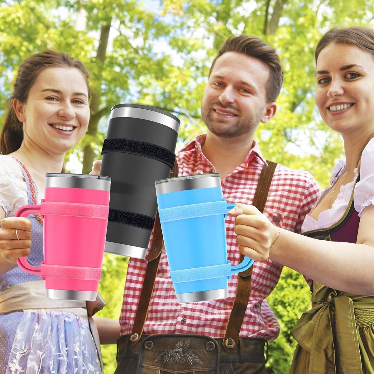 New Upgrade Anti-Slip Adjustable Tumbler Handle Fit for 20 Oz to 40 Oz All Brands Tumbler Cup of YETI, RTIC, Ozark Trail, Tervis, Corkcicle, Slm, Reduce Cold, Artic, Atlin, Bubba and SIC Etc