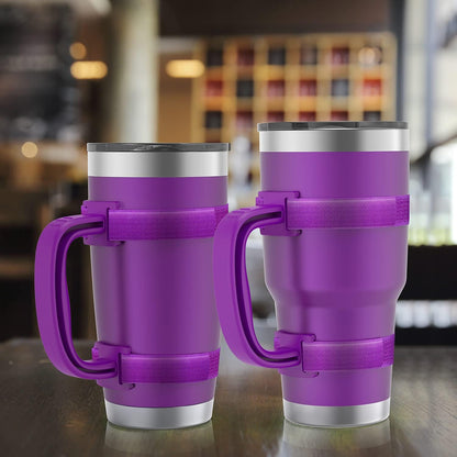 New Upgrade Anti-Slip Adjustable Tumbler Handle Fit for 20 Oz to 40 Oz All Brands Tumbler Cup of YETI, RTIC, Ozark Trail, Tervis, Corkcicle, Slm, Reduce Cold, Artic, Atlin, Bubba and SIC Etc