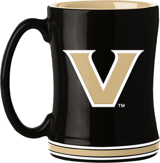 NCAA Vanderbilt Commodores 14 oz Relief Coffee Mug - Officially Licensed Mug, Sculpted 3D Logo and Team Colors – Comfortable Handle and Glossy Finish for College Sports Fans