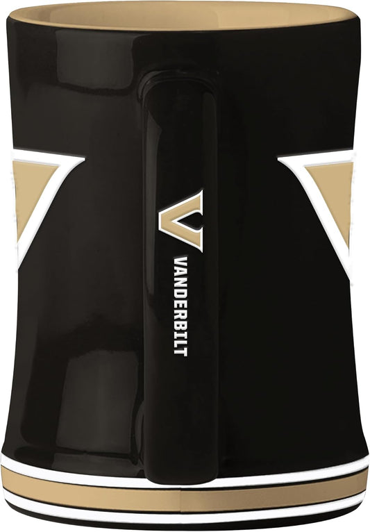 NCAA Vanderbilt Commodores 14 oz Relief Coffee Mug - Officially Licensed Mug, Sculpted 3D Logo and Team Colors – Comfortable Handle and Glossy Finish for College Sports Fans