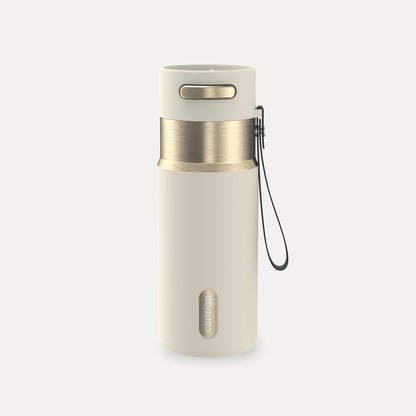 AutoSeal 24 oz Stainless Steel Vacuum-Insulated Water Bottle with Leakproof Push-Button Spout & Lock, Carry Strap, BPA-Free & Lead-Free, Dishwasher Safe