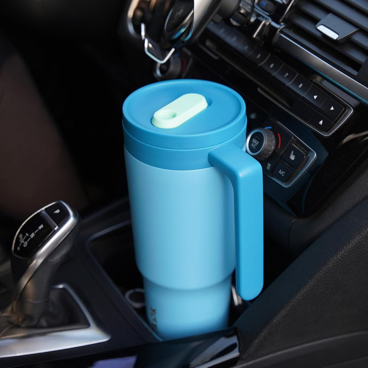 40 oz Tumbler with Handle, Straw & Lid, Insulated Stainless Steel | Travel, Double Wall Vacuum, Keeps Hot/Cold, Spill Proof, Fruit Infuser, BPA Free, Camping, Mint Green