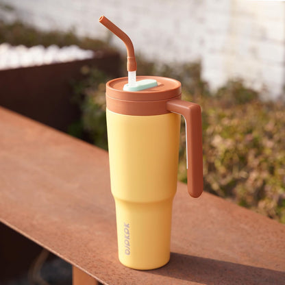 40 oz Tumbler with Handle, Straw & Lid, Insulated Stainless Steel | Travel, Double Wall Vacuum, Keeps Hot/Cold, Spill Proof, Fruit Infuser, BPA Free, Camping, Mint Green