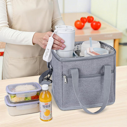 4 Cup Drink Carrier with Handle 8.94" L x 8.27" W x 9.49" H, Black | Insulated Anti-Tip Bottle Caddy, Cup Holder with Adjustable Sividers & Shoulder Strap, for Delivery, Car and Travel