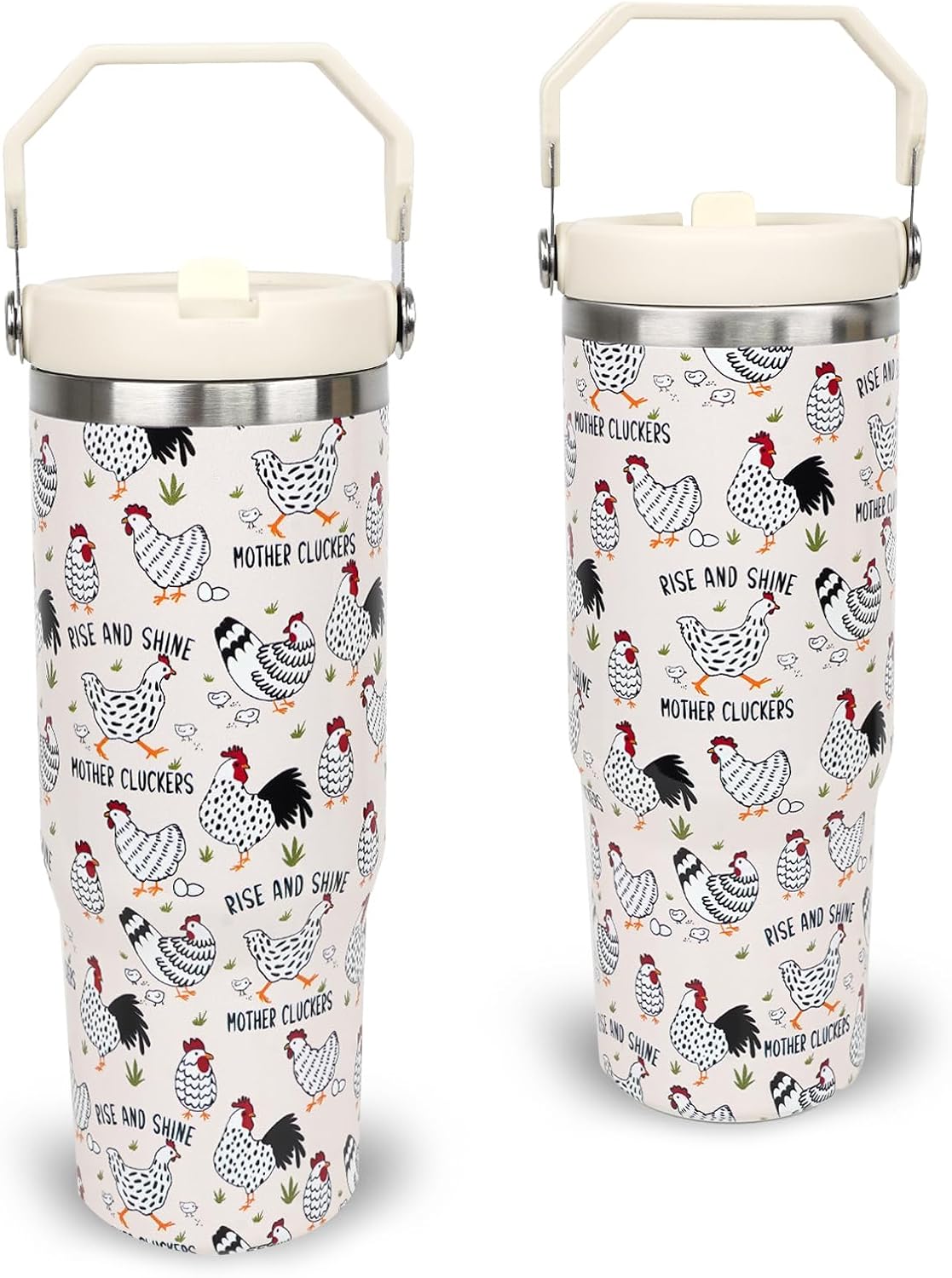 Butterfly 30 OZ Tumbler with Handle Flip Straw Lid Leak Proof | 30oz Butterfly Travel Coffee Mug Christmas Mothers Day Birthday Gifts for Women Lovers 30 Ounce Cup