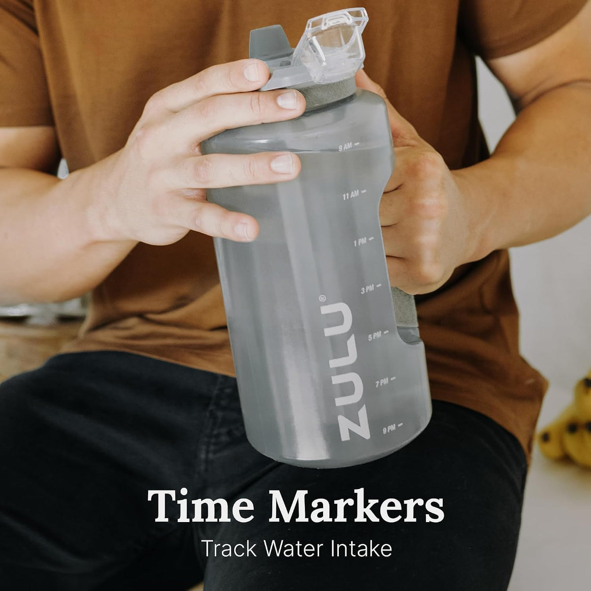 Goals 64oz BPA-Free Plastic Water Bottle with Time Markers, Violet