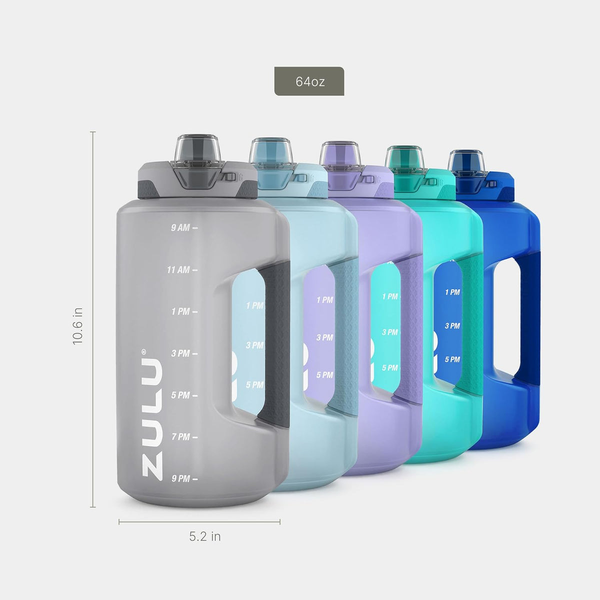 Goals 64oz BPA-Free Plastic Water Bottle with Time Markers, Violet