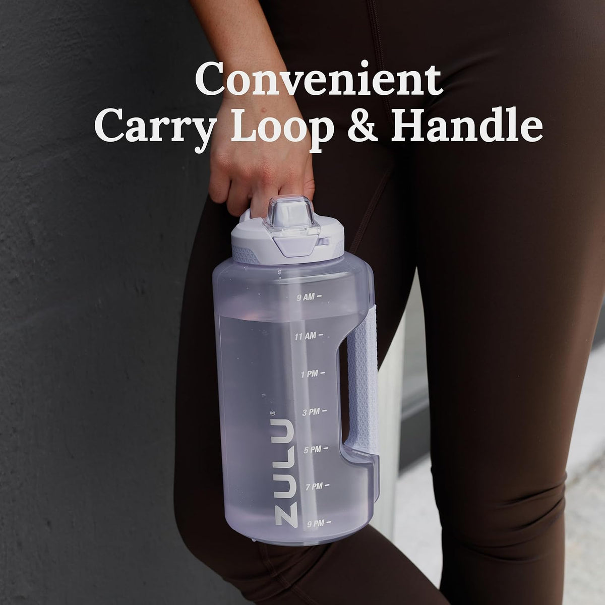 Goals 64oz BPA-Free Plastic Water Bottle with Time Markers, Violet