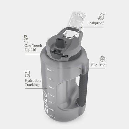 Goals 64oz BPA-Free Plastic Water Bottle with Time Markers, Violet