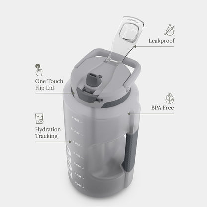 Goals 64oz BPA-Free Plastic Water Bottle with Time Markers, Violet
