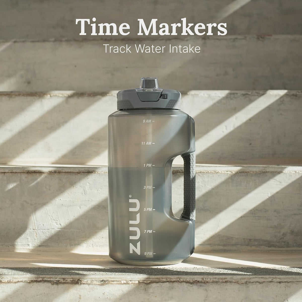 Goals 64oz BPA-Free Plastic Water Bottle with Time Markers, Violet