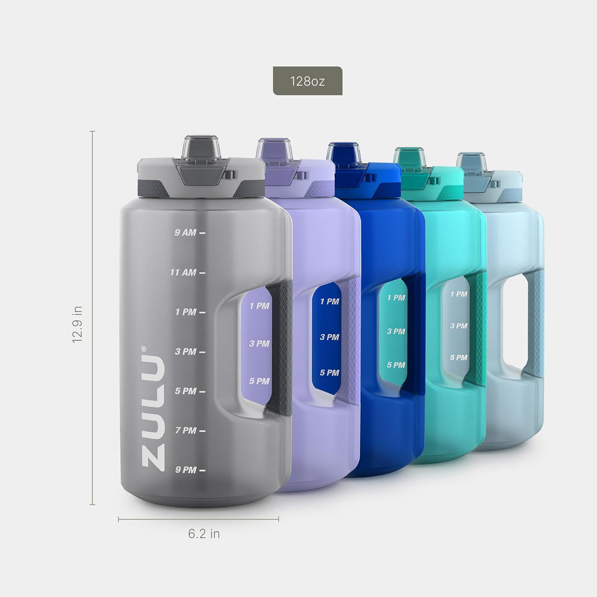 Goals 64oz BPA-Free Plastic Water Bottle with Time Markers, Violet