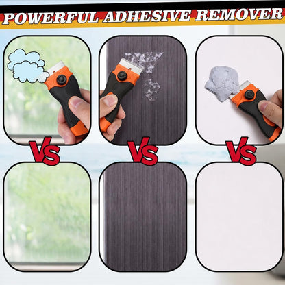Adhesive Remover, Sticker Remover Spray with Plastic Scraper and Cleaning Cloth, Surface-Friendly Formula for Removing Sticker Residue, Tape Marks and Adhesive Build-Up from Glass,Floors and Cars