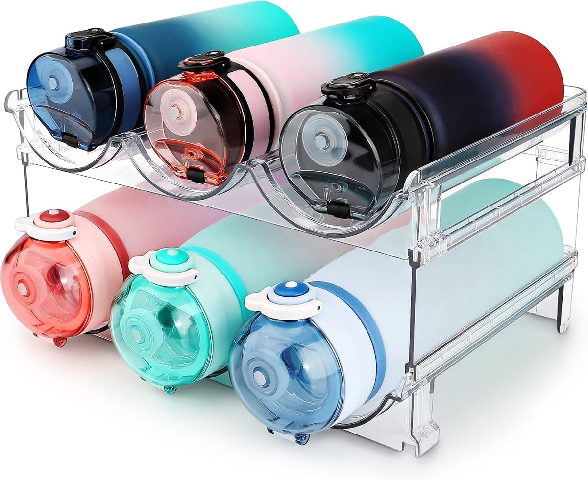 Water Bottle Organizer for Cabinet, Water Bottle Storage Organizer, Water Bottle Storage Rack, Water Bottle Holder for Cabinet, Stackable Water Bottle Storage Rack