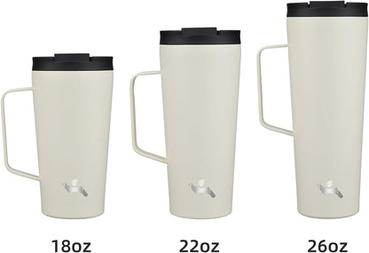 18 oz Insulated Tumbler with Handle & Straw, Stainless Steel Mug | Blue; BPA-free, leak-proof reusable bottle for coffee, iced drinks, office, travel, outdoor use & daily hydration