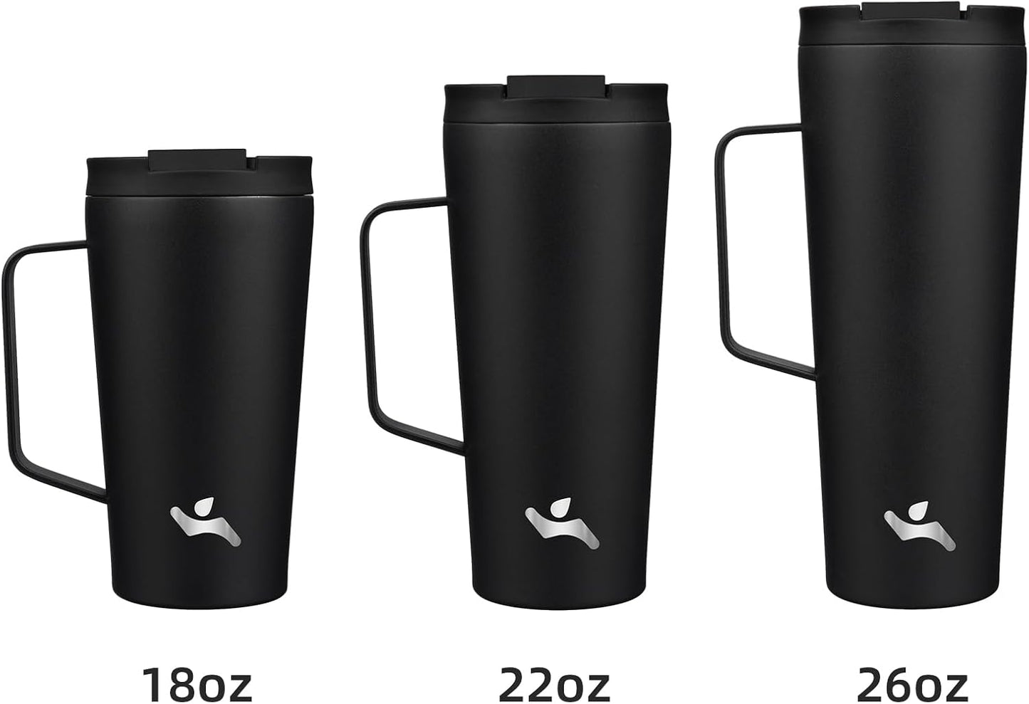 18 oz Insulated Tumbler with Handle & Straw, Stainless Steel Mug | Blue; BPA-free, leak-proof reusable bottle for coffee, iced drinks, office, travel, outdoor use & daily hydration