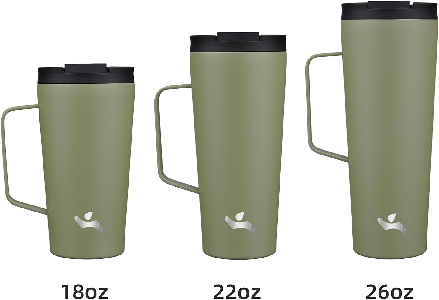 18 oz Insulated Tumbler with Handle & Straw, Stainless Steel Mug | Blue; BPA-free, leak-proof reusable bottle for coffee, iced drinks, office, travel, outdoor use & daily hydration