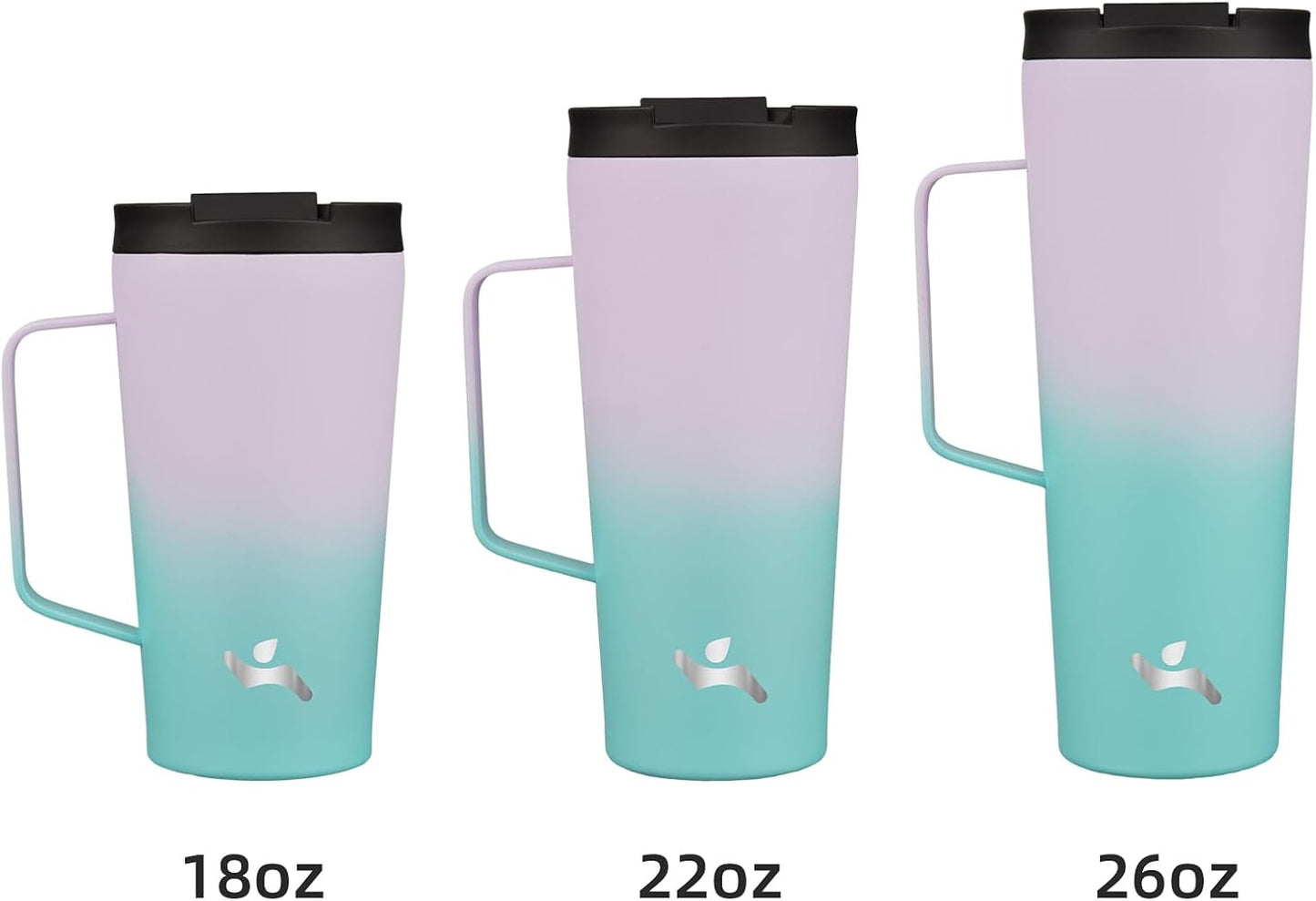 18 oz Insulated Tumbler with Handle & Straw, Stainless Steel Mug | Blue; BPA-free, leak-proof reusable bottle for coffee, iced drinks, office, travel, outdoor use & daily hydration