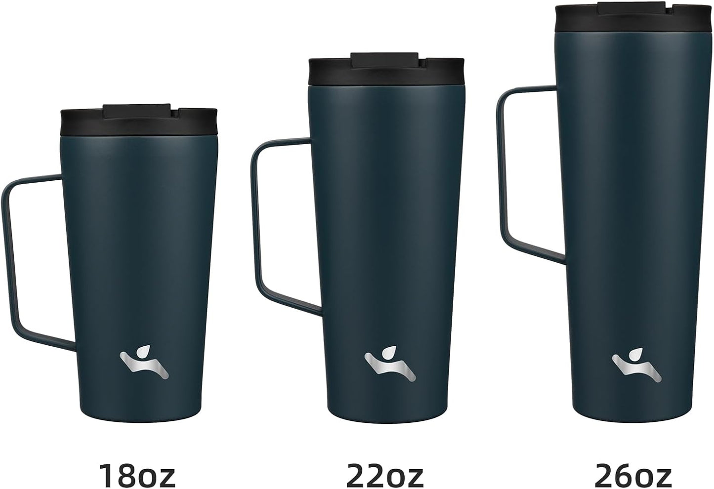 18 oz Insulated Tumbler with Handle & Straw, Stainless Steel Mug | Blue; BPA-free, leak-proof reusable bottle for coffee, iced drinks, office, travel, outdoor use & daily hydration