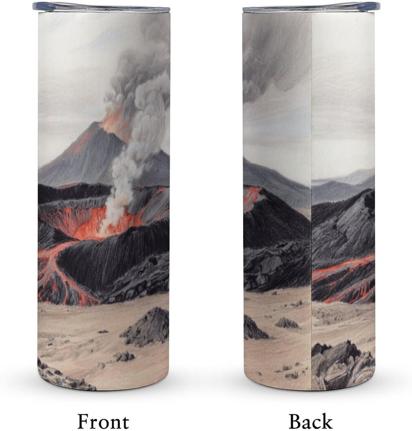 Crater Car Cup 20 Oz, Travel Coffee Tumbler - Leakproof Insulated,Reusable Water Bottle with Lid And Straw